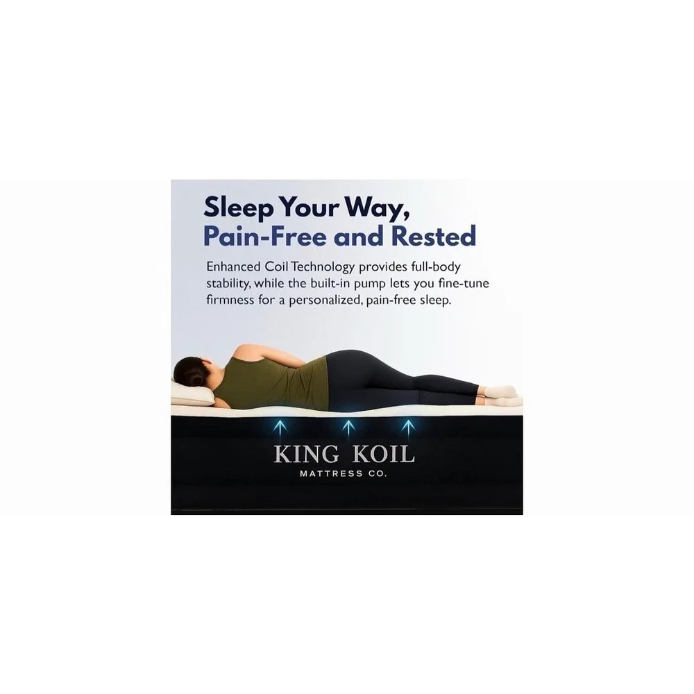 King Koil Luxury Air Mattress Cal King Size with Built-in Pump for Home, 20